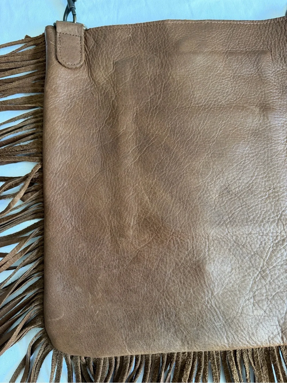 Mcfadin Brown Leather Fringe Western Boho Crossbody Bag Handmade Texas